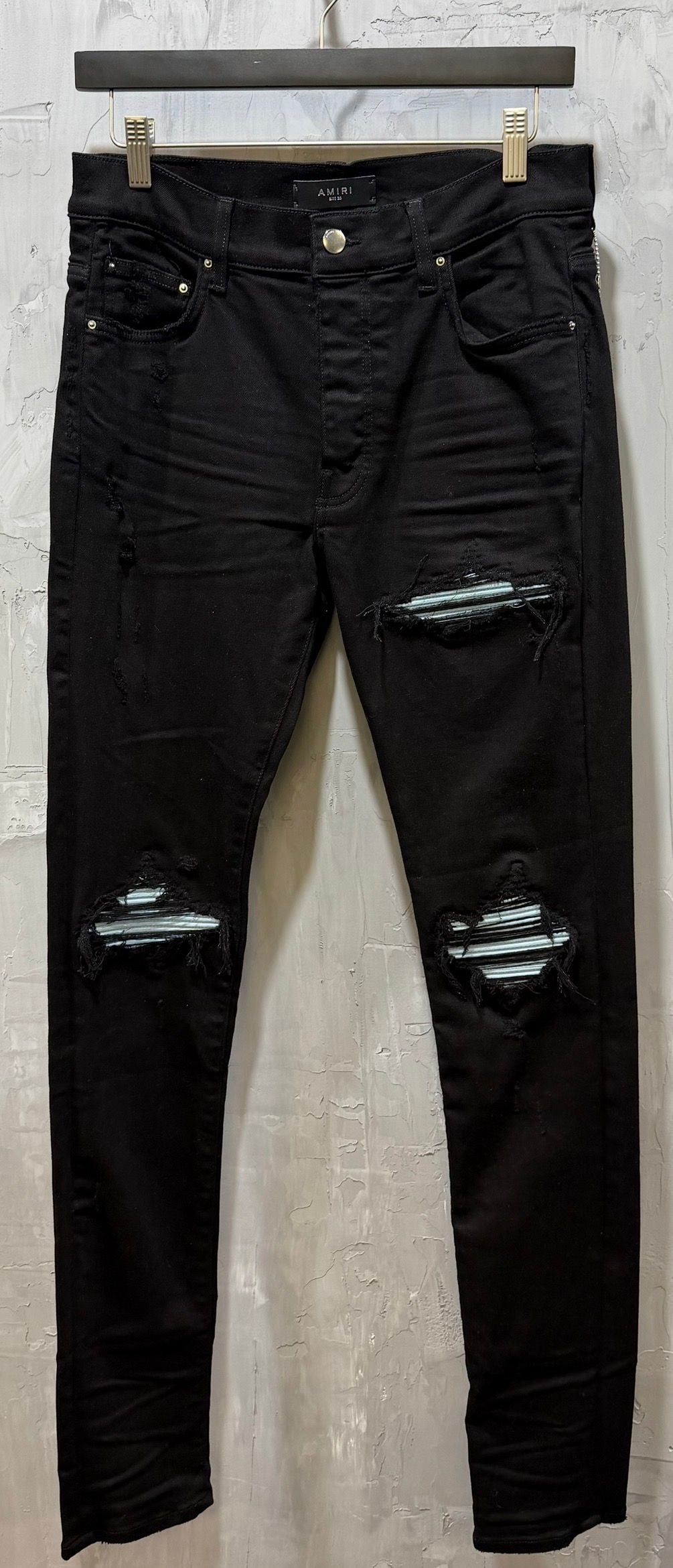 Black Jean light blue patch