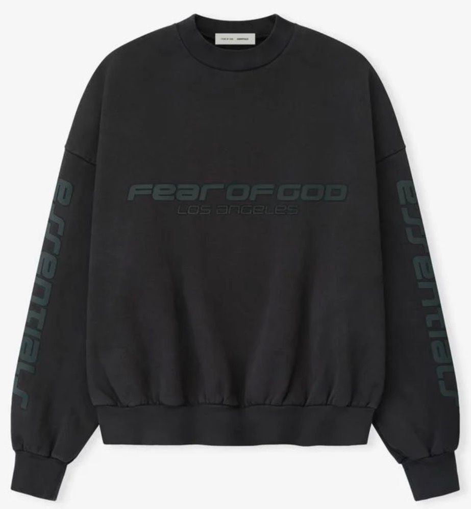 Fear of God Essentials Vintage Black Cropped Crewneck