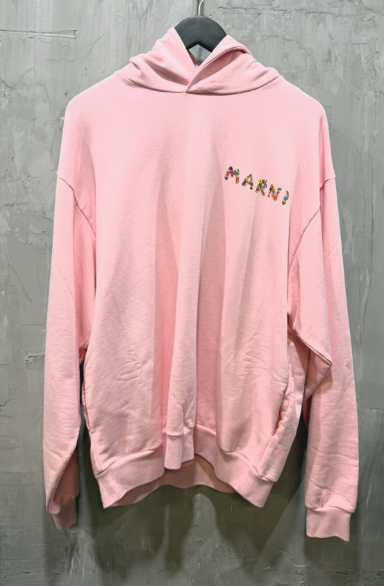 Marni collage bouquet hoodie pink