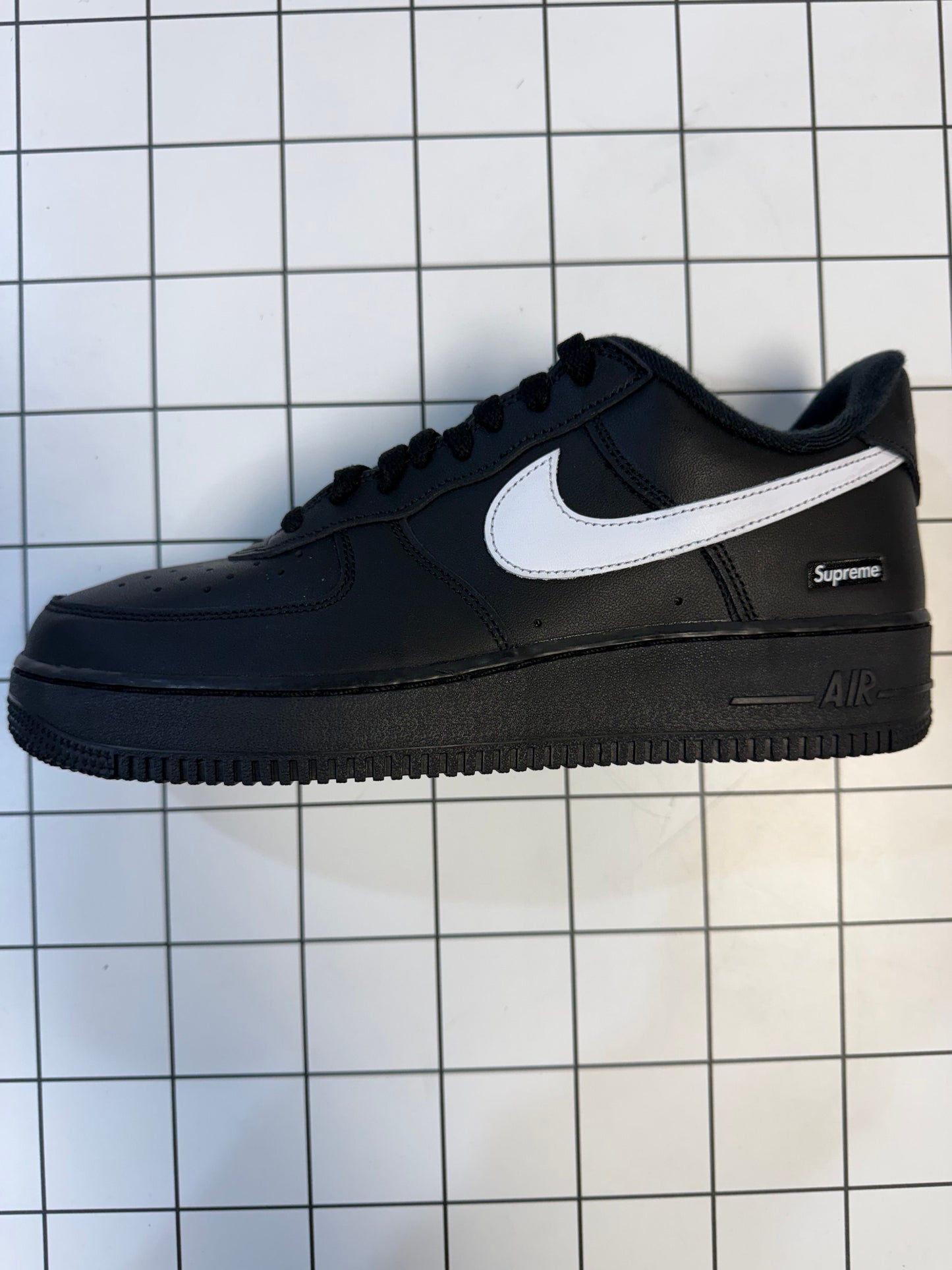 Supreme Air Force 1 black w white swoosh