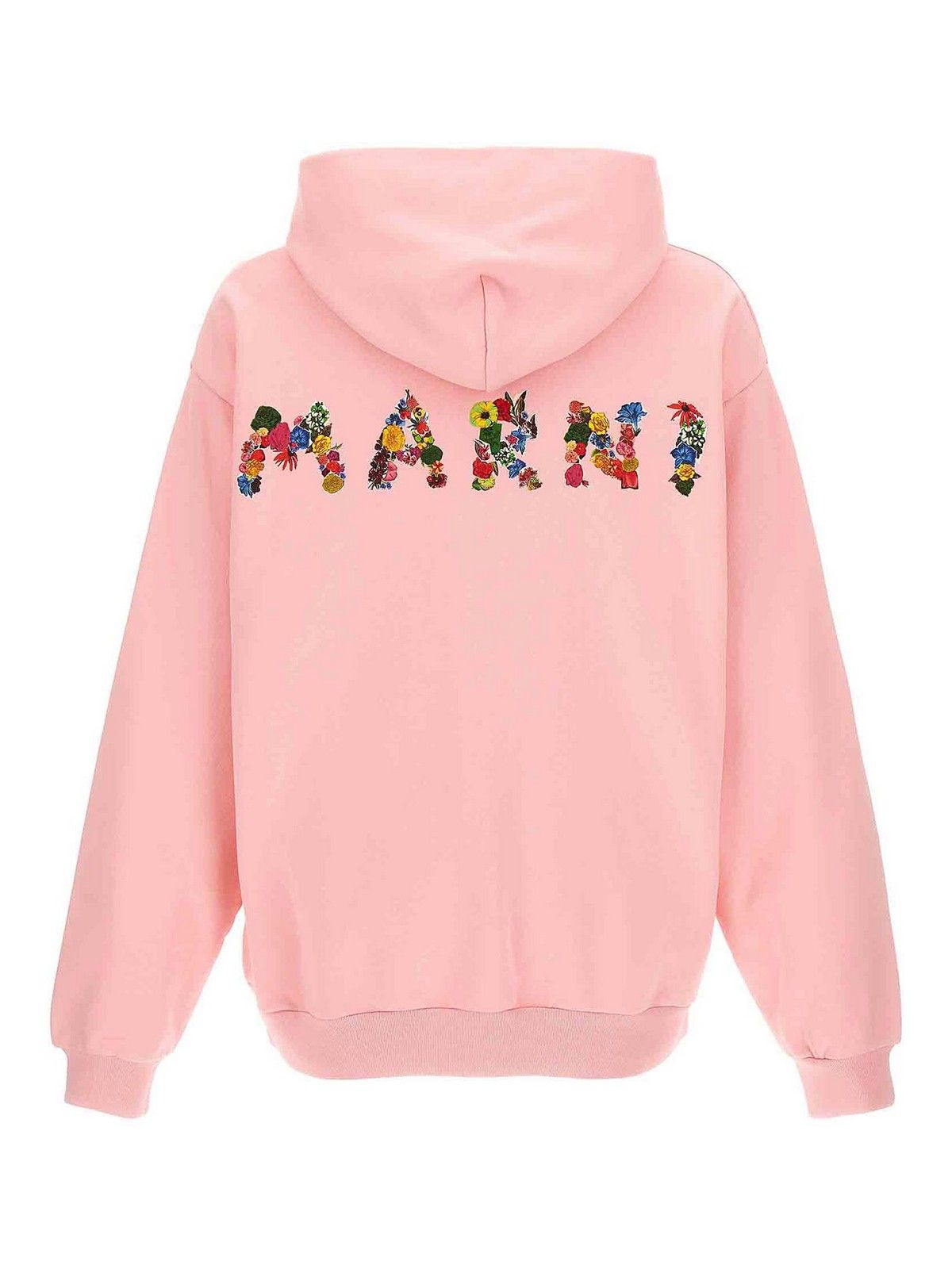 marni collage boquet hoodie pink