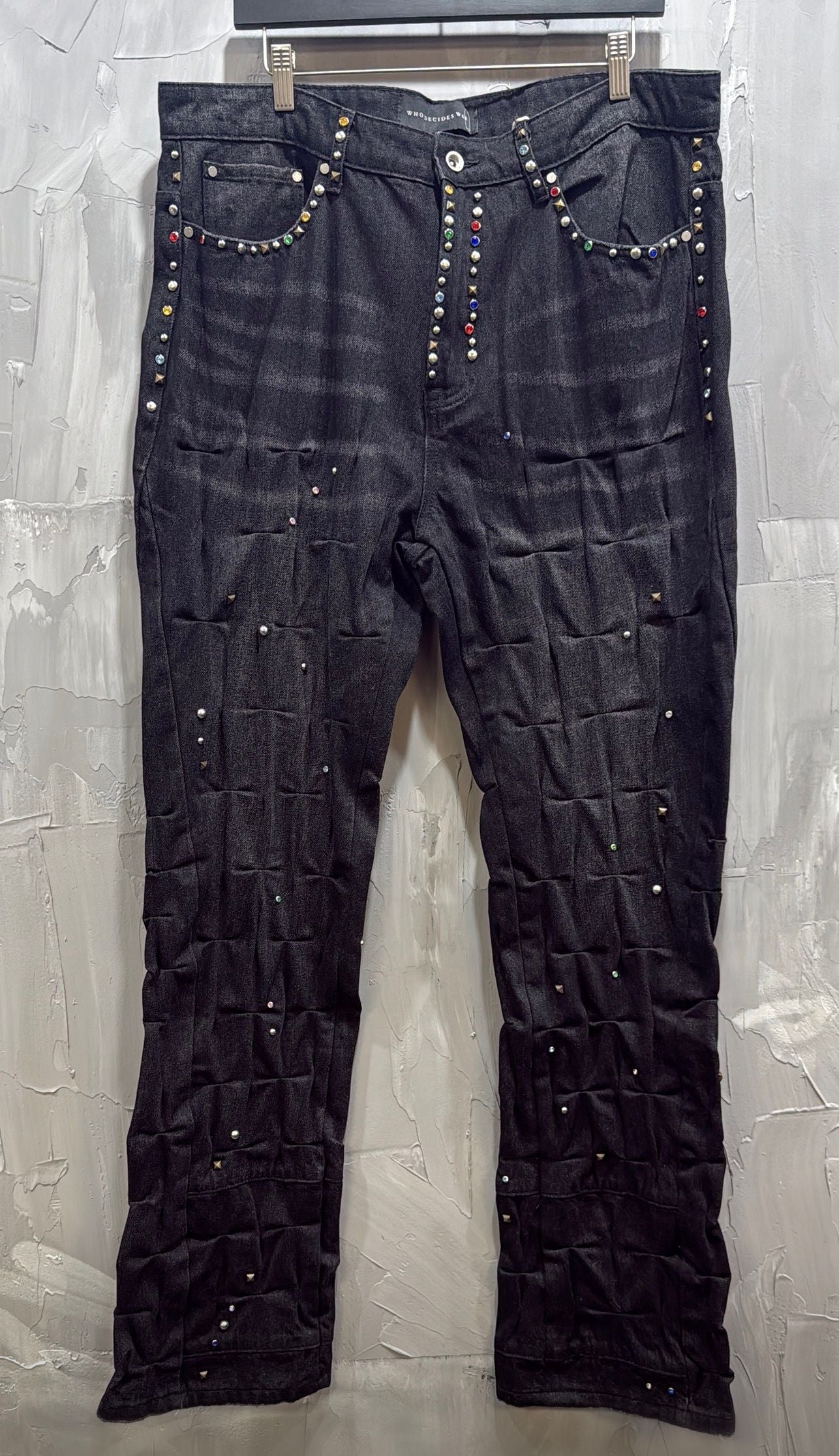 WDW STUD CINCHED JEAN BLACK