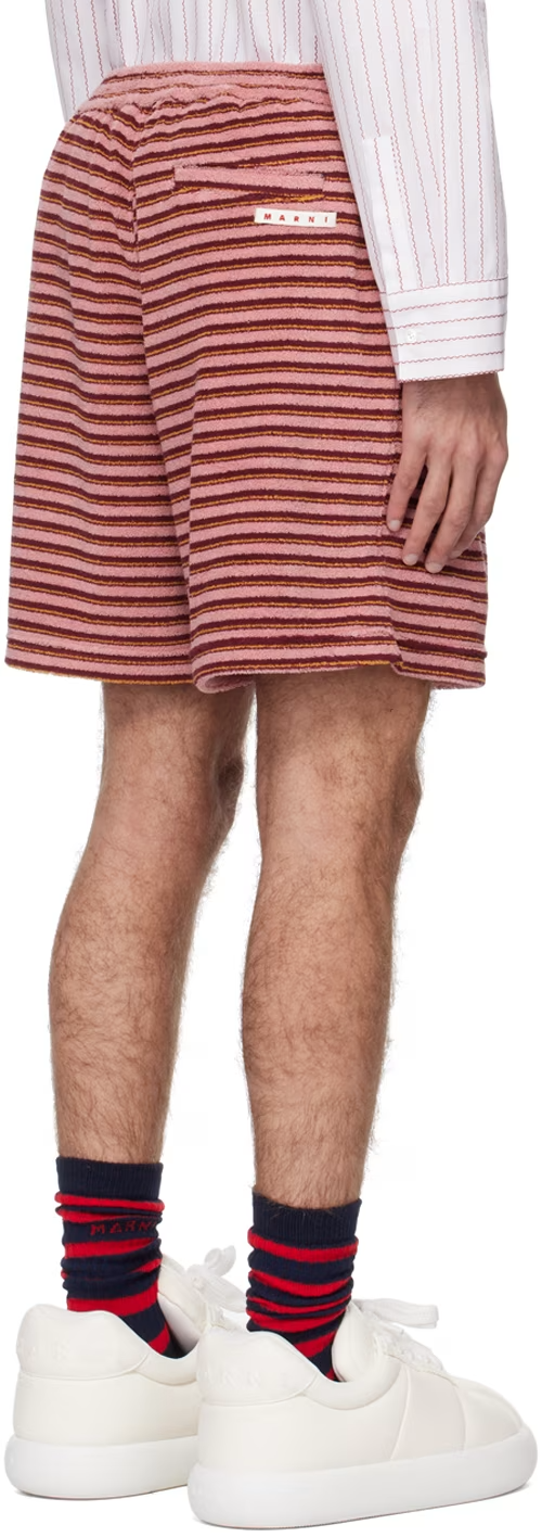 marni striped Terry cloth pink shorts