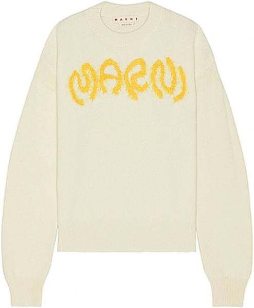 MARNI MAGLIA INTARSIA YELLOW SWEATER