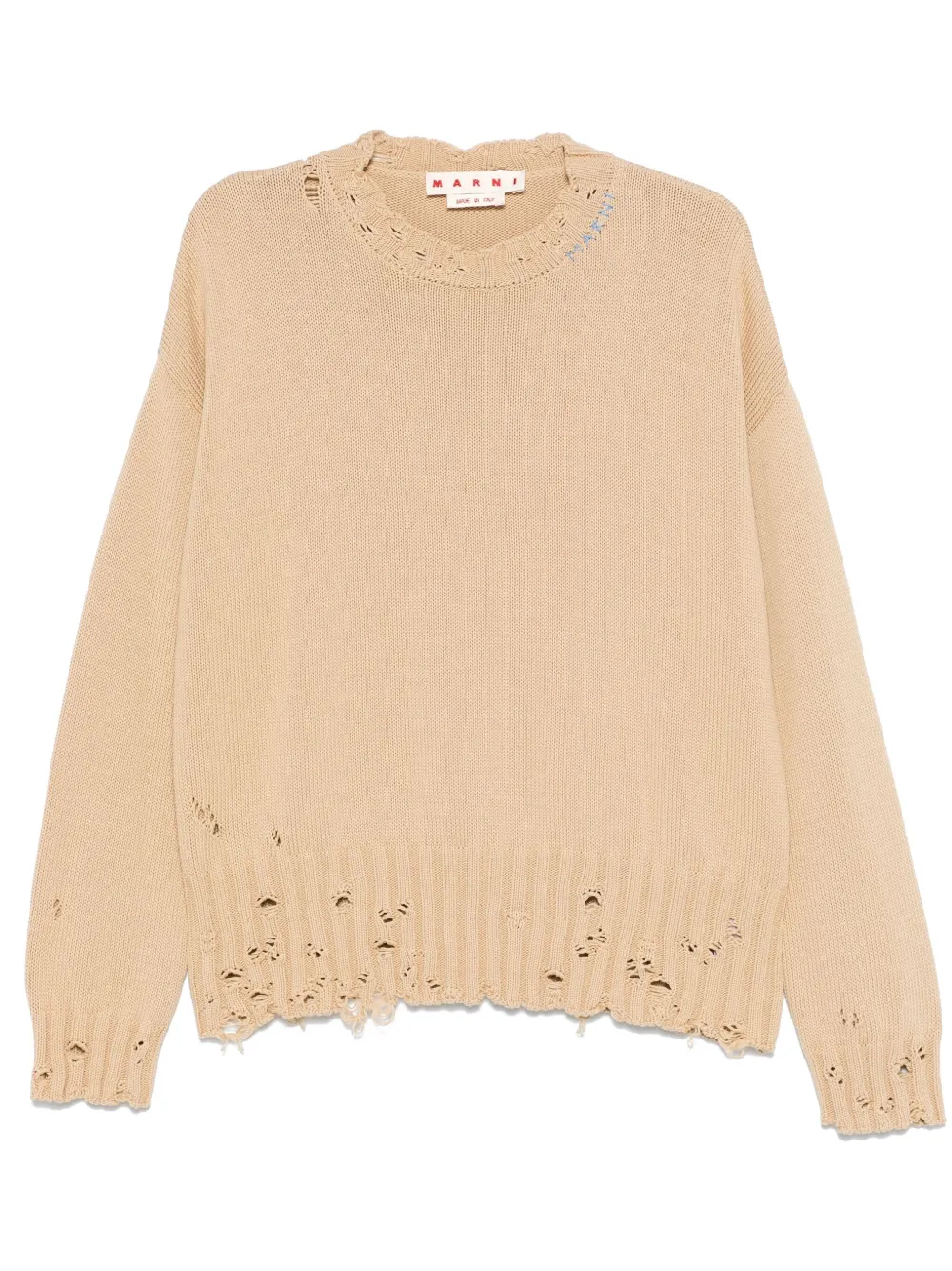 MARNI DISHEVELED BEIGE SWEATER