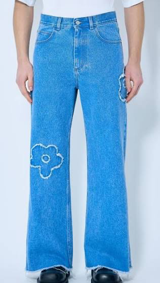 MARNI FLOWER PATCHED DENIM