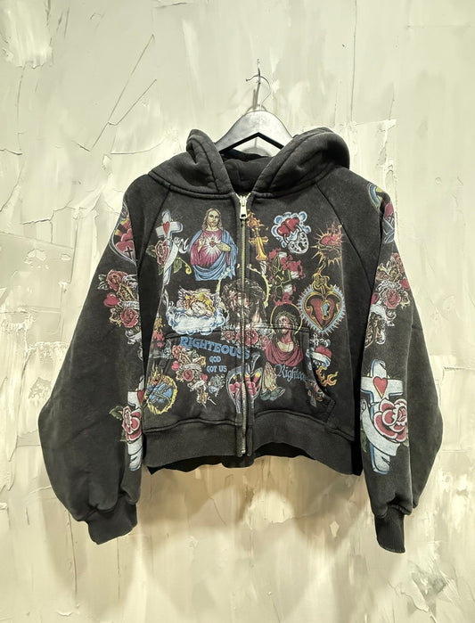 Righteous Zip Hooded Jacket Black