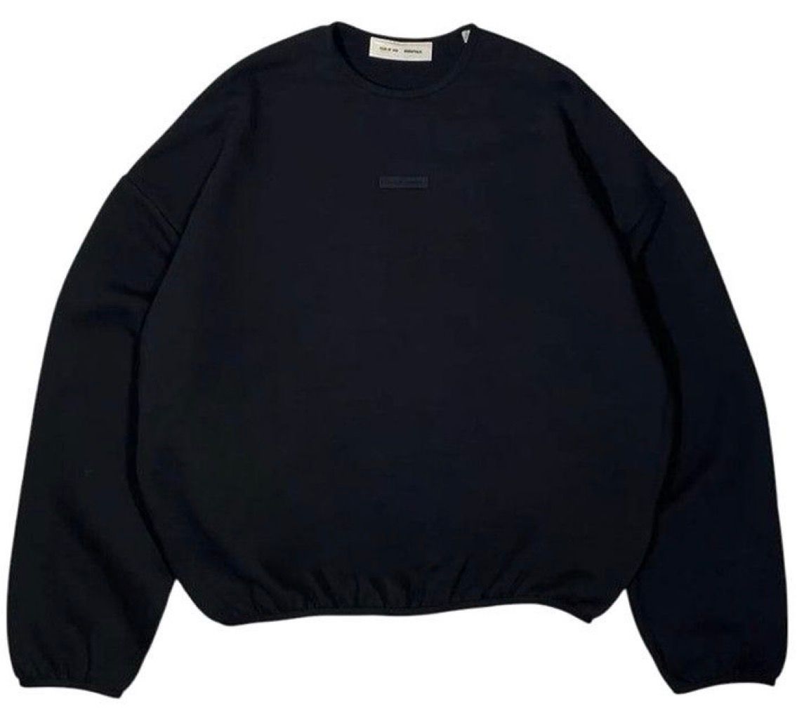 Fear of God Essentials Modern Fit Fleece Crewneck Jet Black
