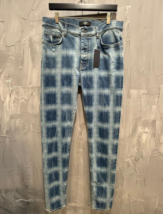 Amiri Monogram Plaid Jeans