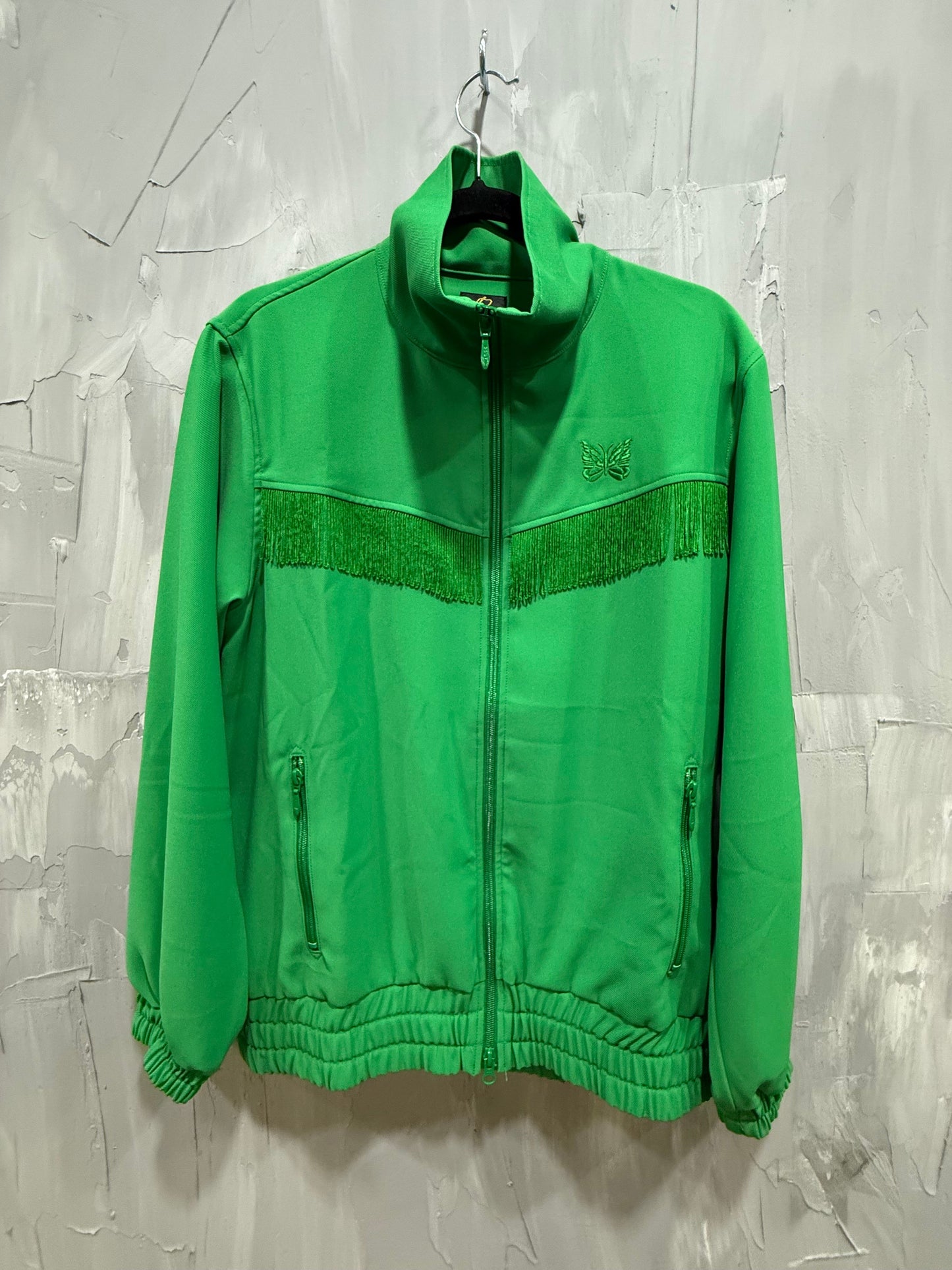 NEEDLES FRINGE TRACK JACKET GREEN