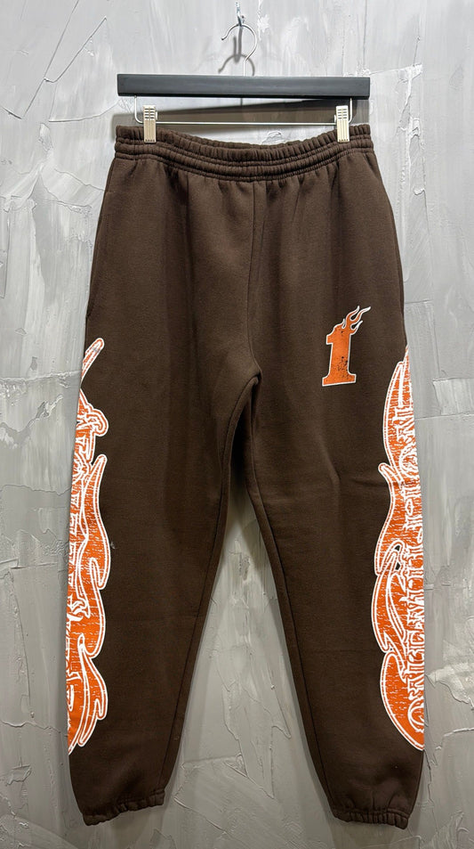 1MILLION SWEATPANTS BROWN ORANGE