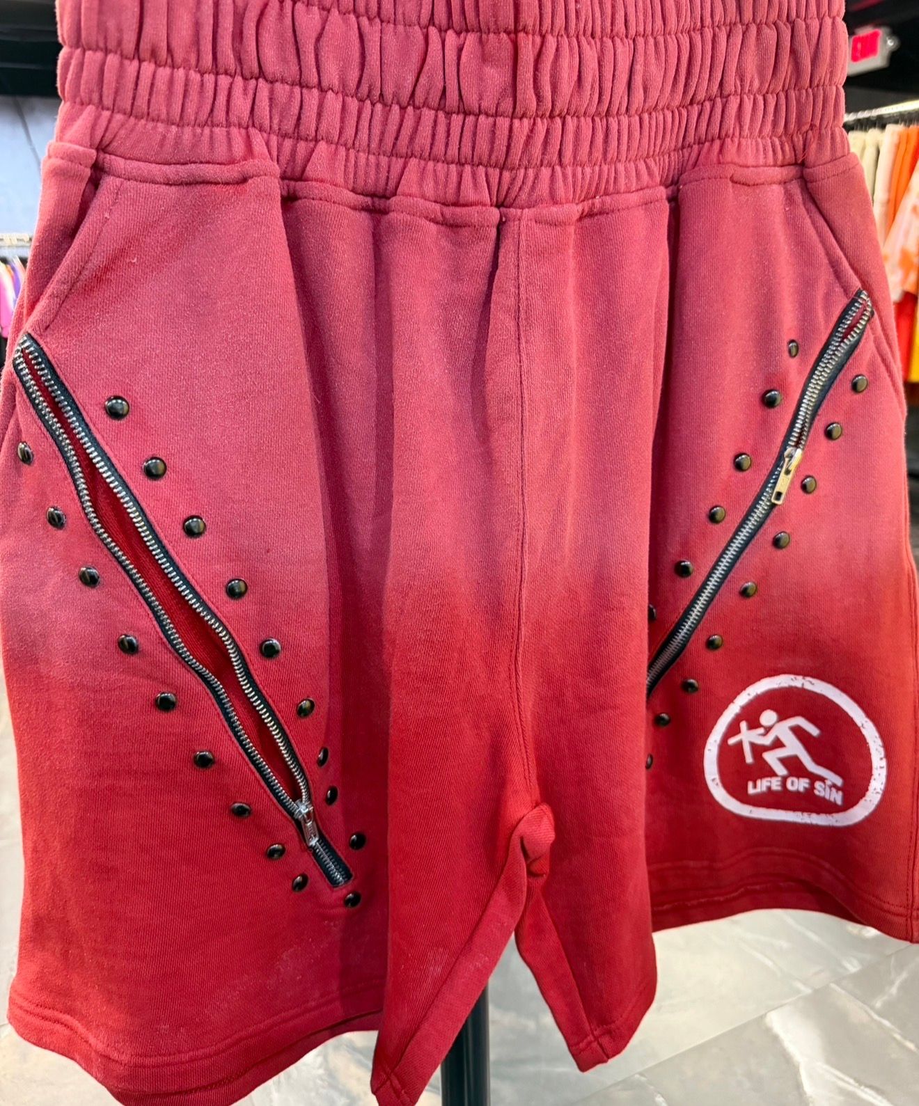 Life of sin red shorts