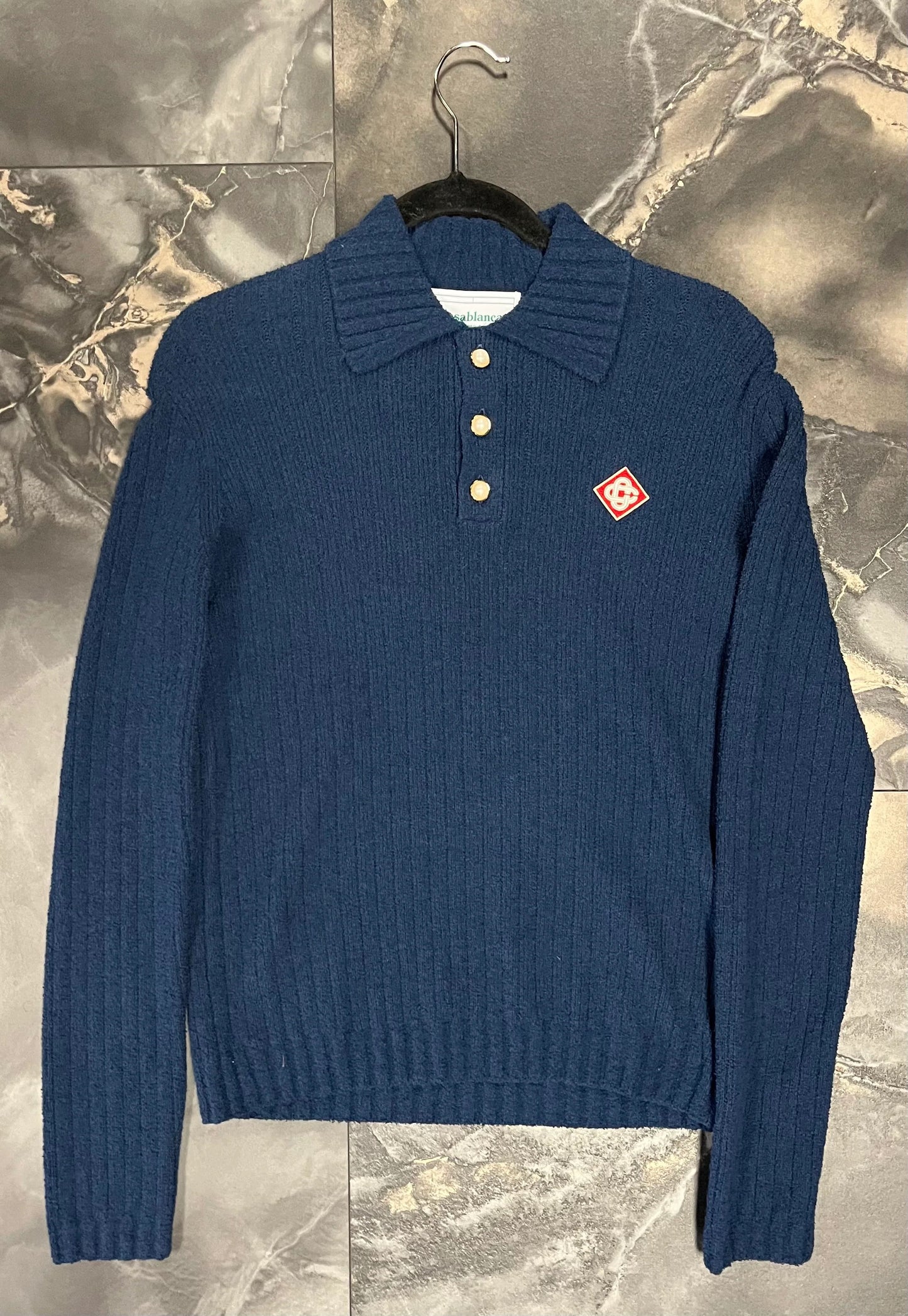 BOUCLE L/S POLO NAVY