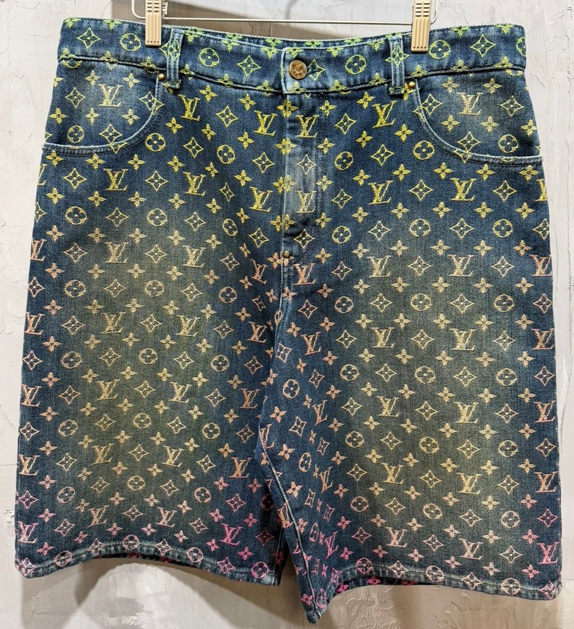 Louis Vuitton Rainbow Monogram Denim Shorts Blue - Like New
