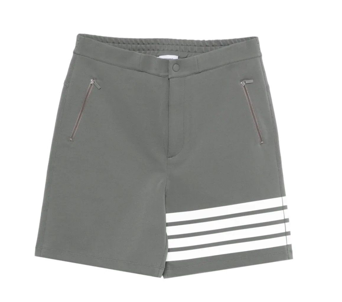 Thom Browne Striped Detail Grey Shorts