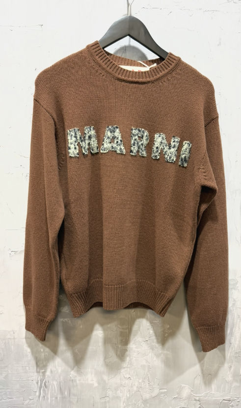 Marni wool with brushed logo gauge 5 maroon