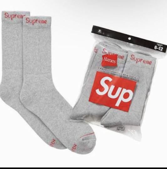 Supreme hanes socks grey