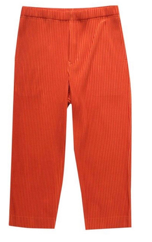 Homme Plisse Issey Miyake Pleated Pants Orange