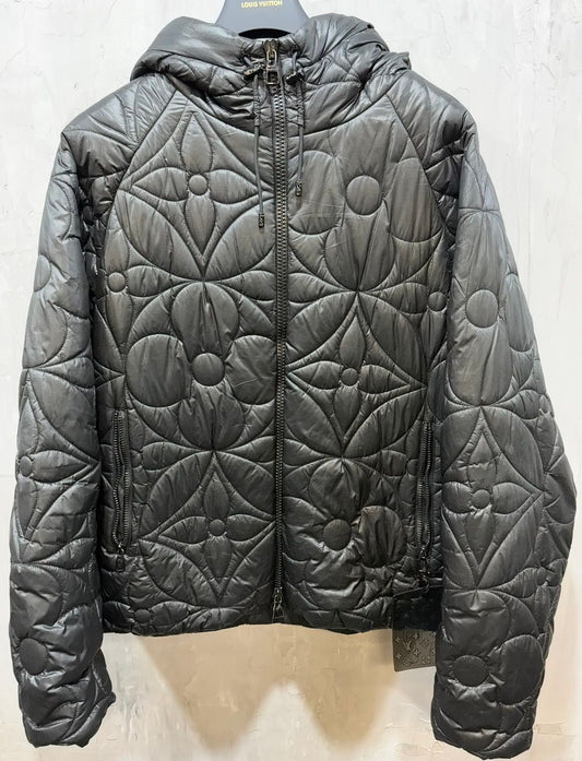 Louis Vuitton LVSE Flower Quilted Hoodie Jacket Black - Used/Worn