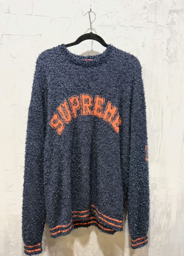 Supreme Textured Arc Sweater Navy/Orange