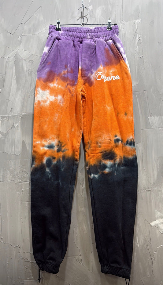 EUGENE TIE DYE SWEATPANTS PURPLE ORANGE BLACK