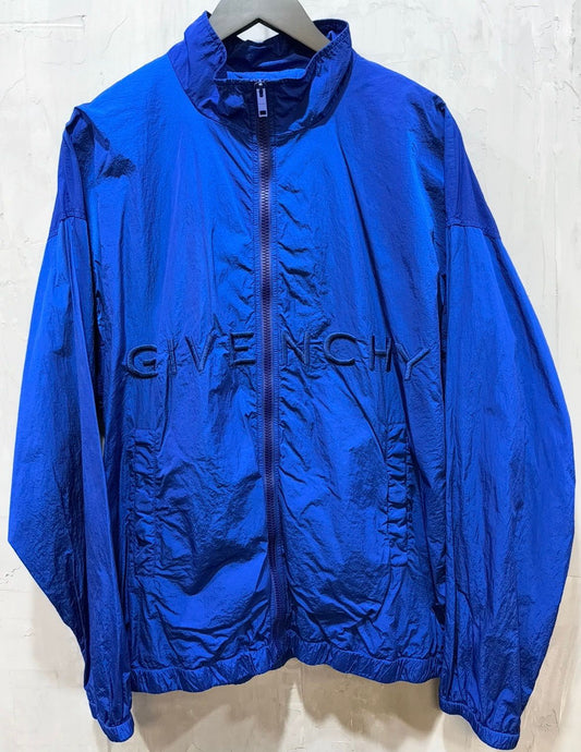 Givenchy Logo Embroidered Zip Up Jacket Blue - Used/Worn