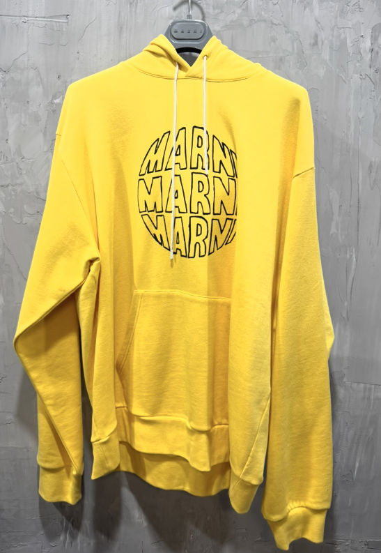 Marni circular logo organic cotton brushed maize