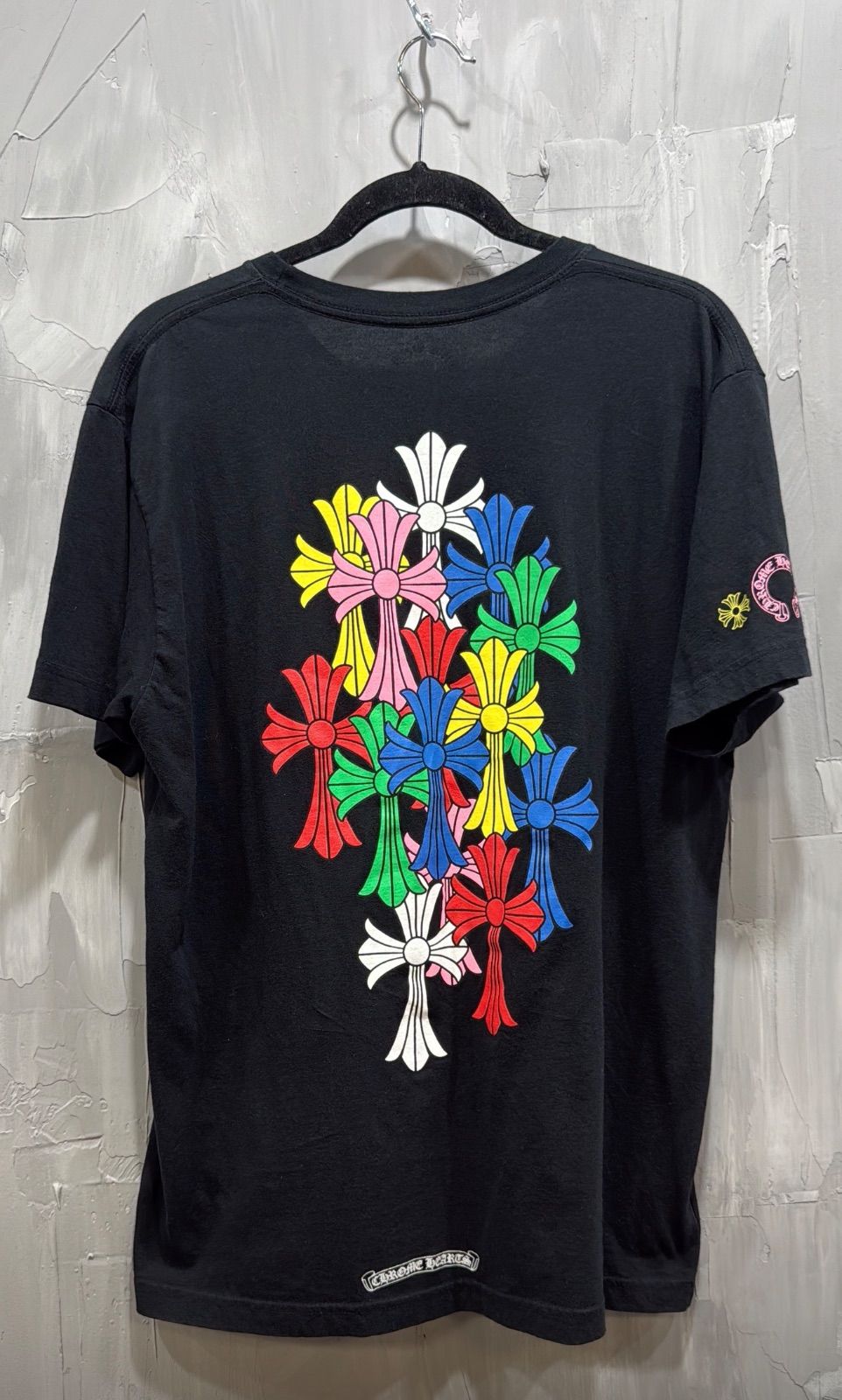 CHROME HEARTS MULTICOLOR CROSS LOGO TEE BLACK