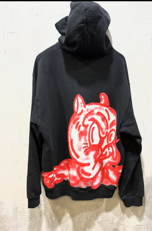 Marni piggy and logo print on hoodie