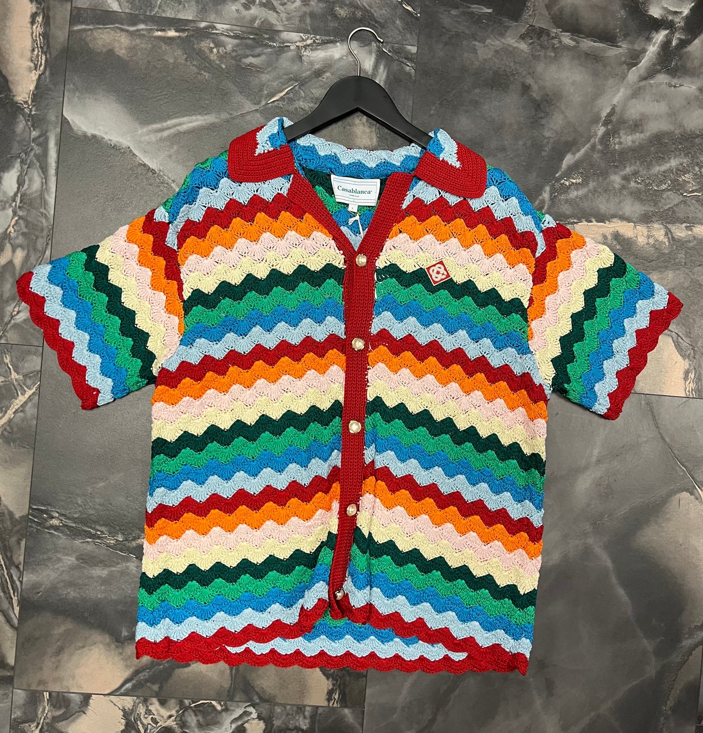 Casa Blanca Shell crochet shirt rainbow