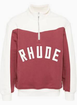 RHUDE MAROON CHAMONIX QUARTER ZIP