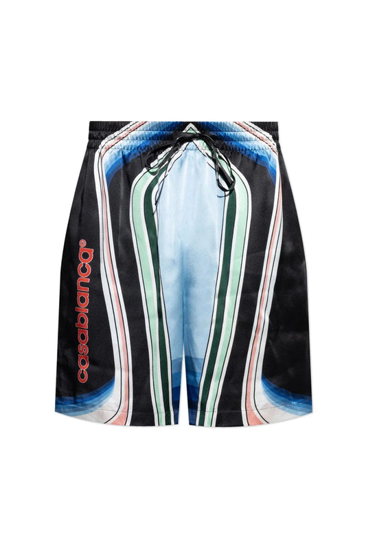 Casablanca Silk Graphic Mountain short Multicolor