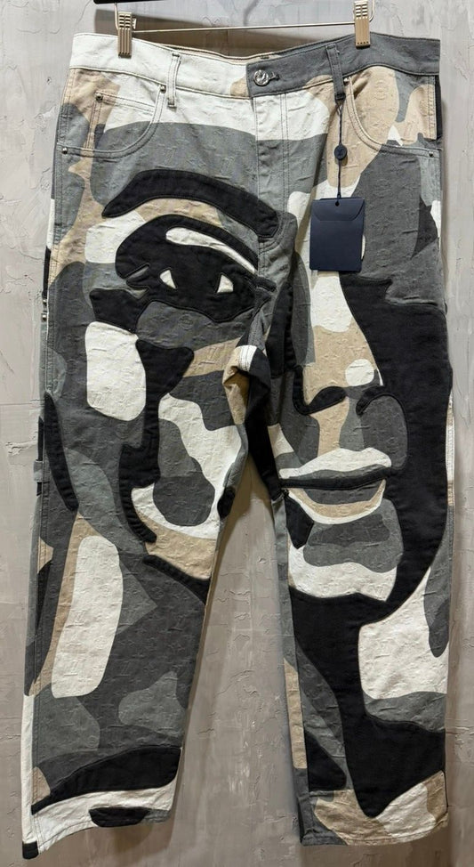 Kid Super X LV PatchWorked Portrait Pants