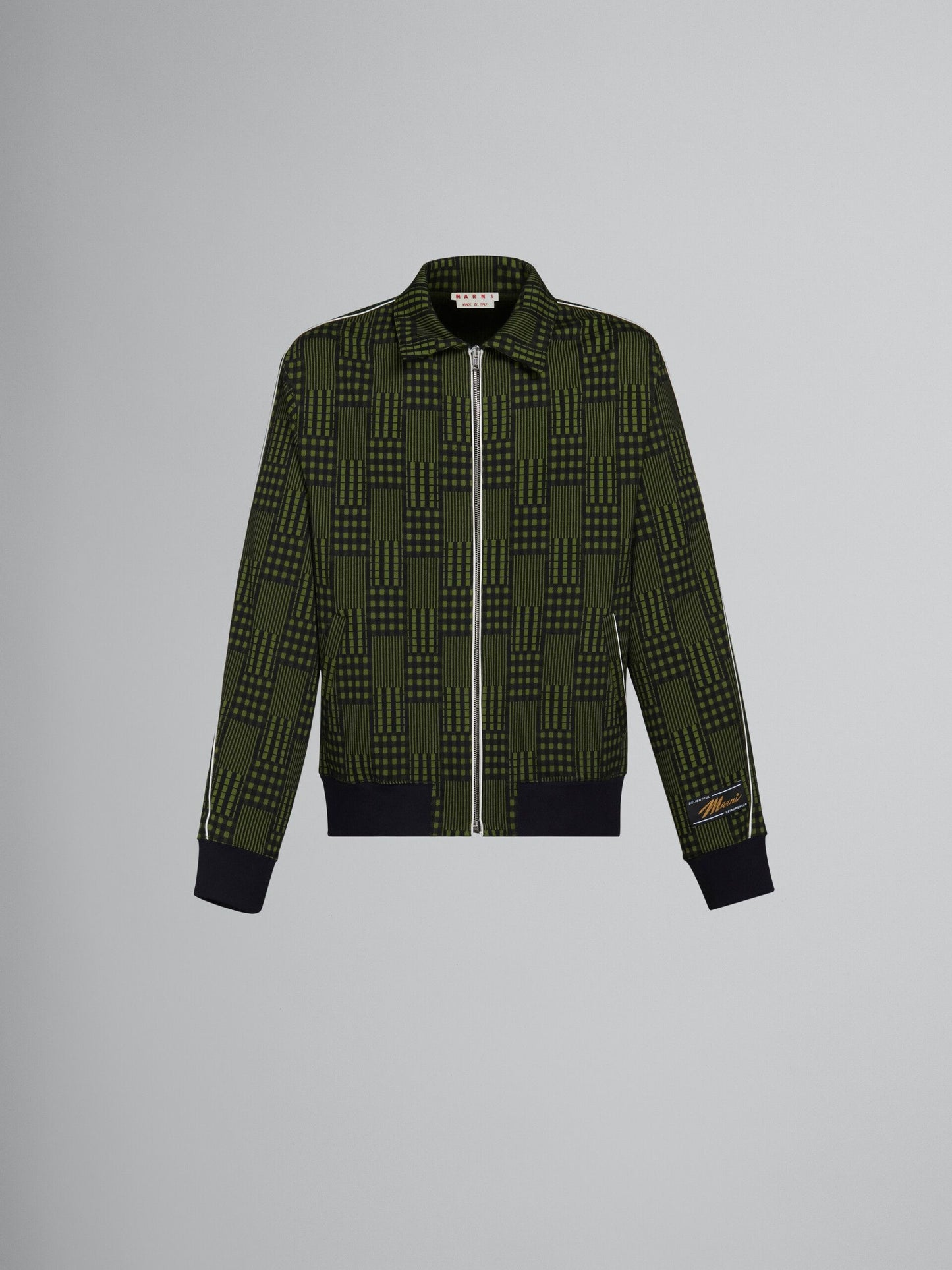 MARNI CHECKED JERSEY JACQUARD JACKET