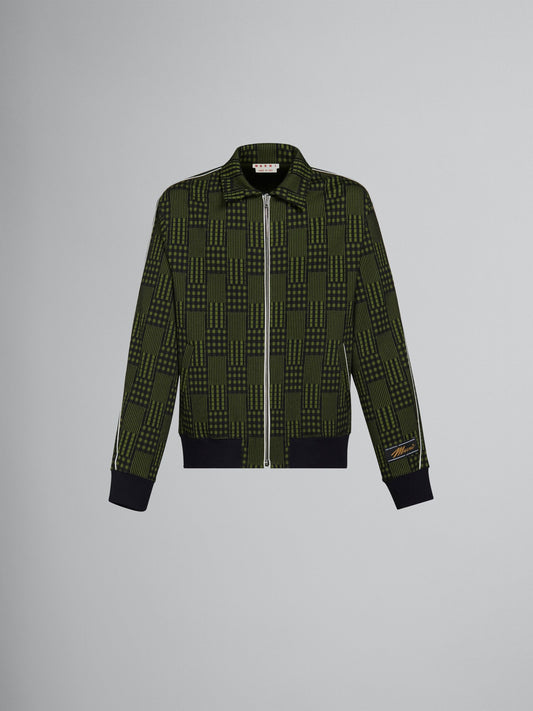 MARNI CHECKED JERSEY JACQUARD JACKET