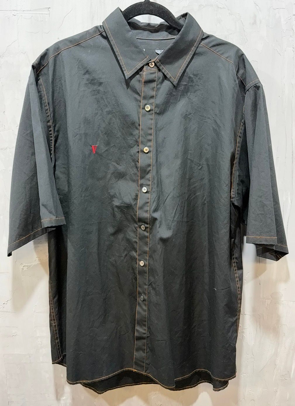 VLONE V EMBROIDERED LOGO SHIRT BLACK