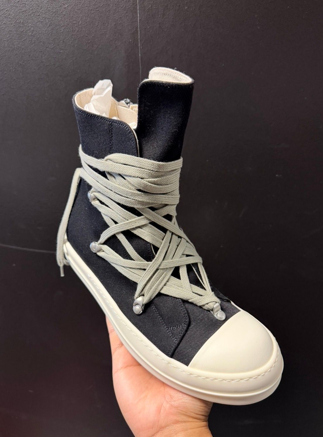 Rick Owens Megalace High Top Black/Milk