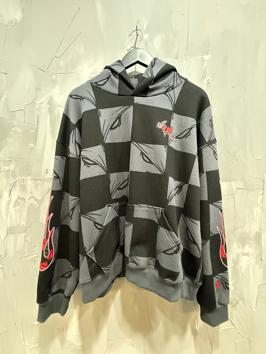 Matty Boy Anti Promo 99 Eyez Flame Hoodie Grey Black