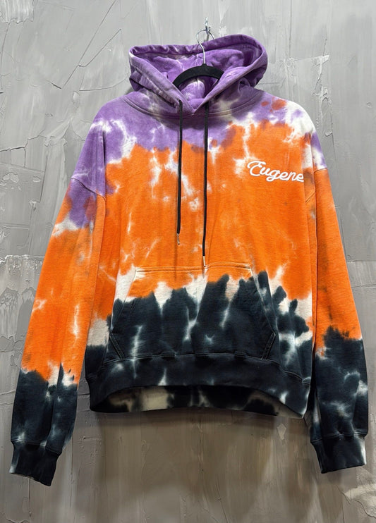 EUGENE TIE DYE HOODIE PURPLE ORANGE BLACK