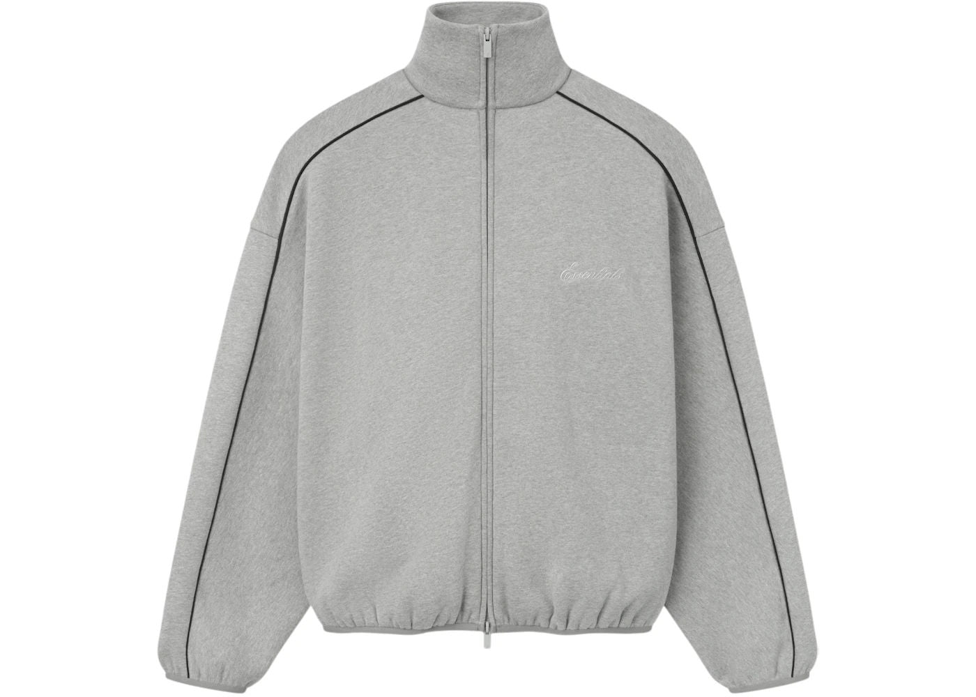 Fear of God Essentials Modern Piping Track Jacket Concrete Heather/Black