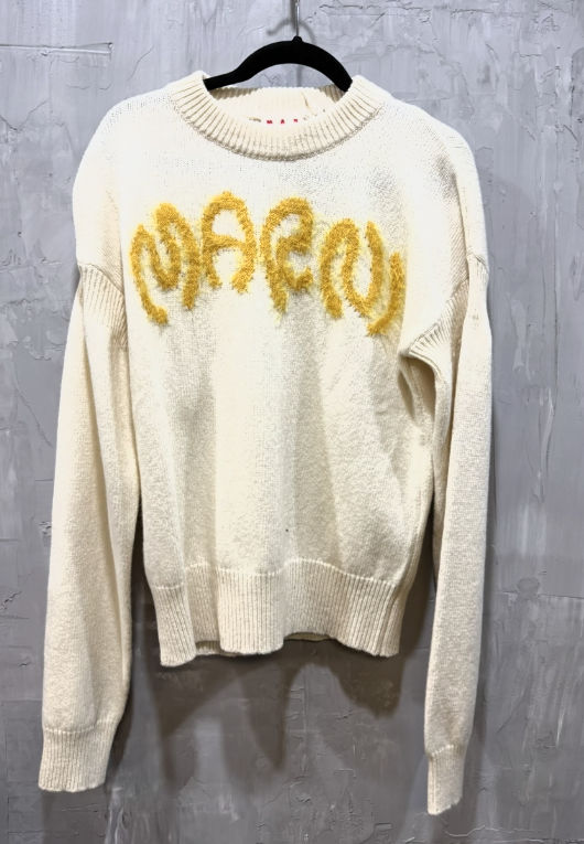 Marni Maglia intarsia yellow sweater