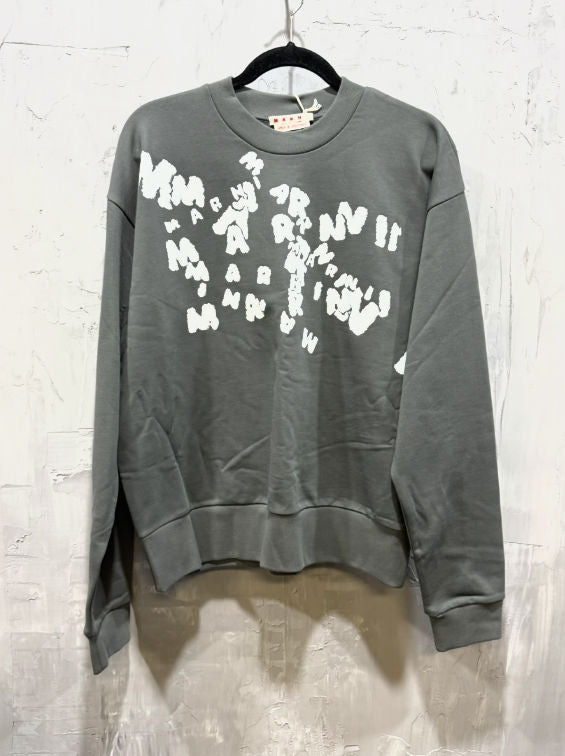 Marni printed Marni caos logo neutral grey