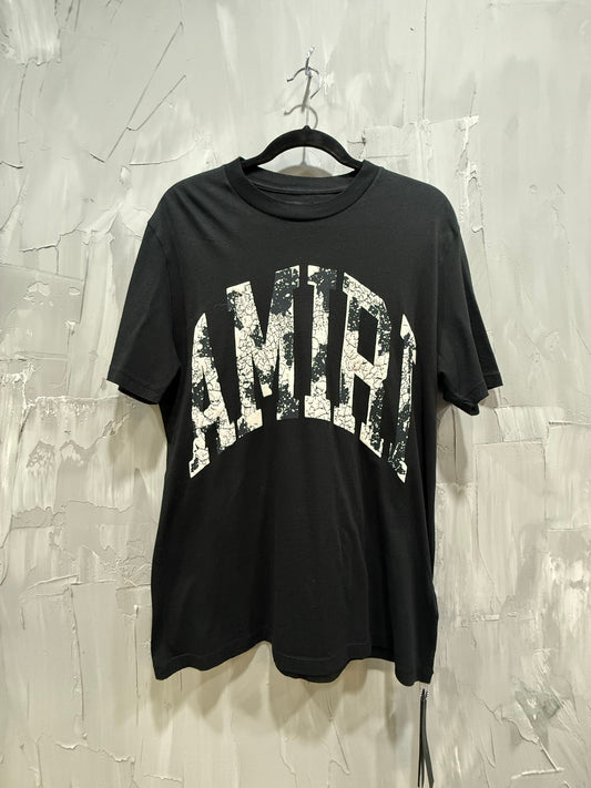 AMIRI COLLEGIATE LOGO TEE BLACK