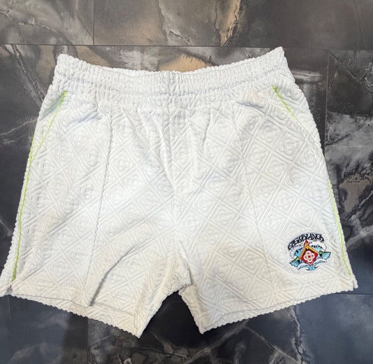 Casa Blanca White Towelling Monogram Short