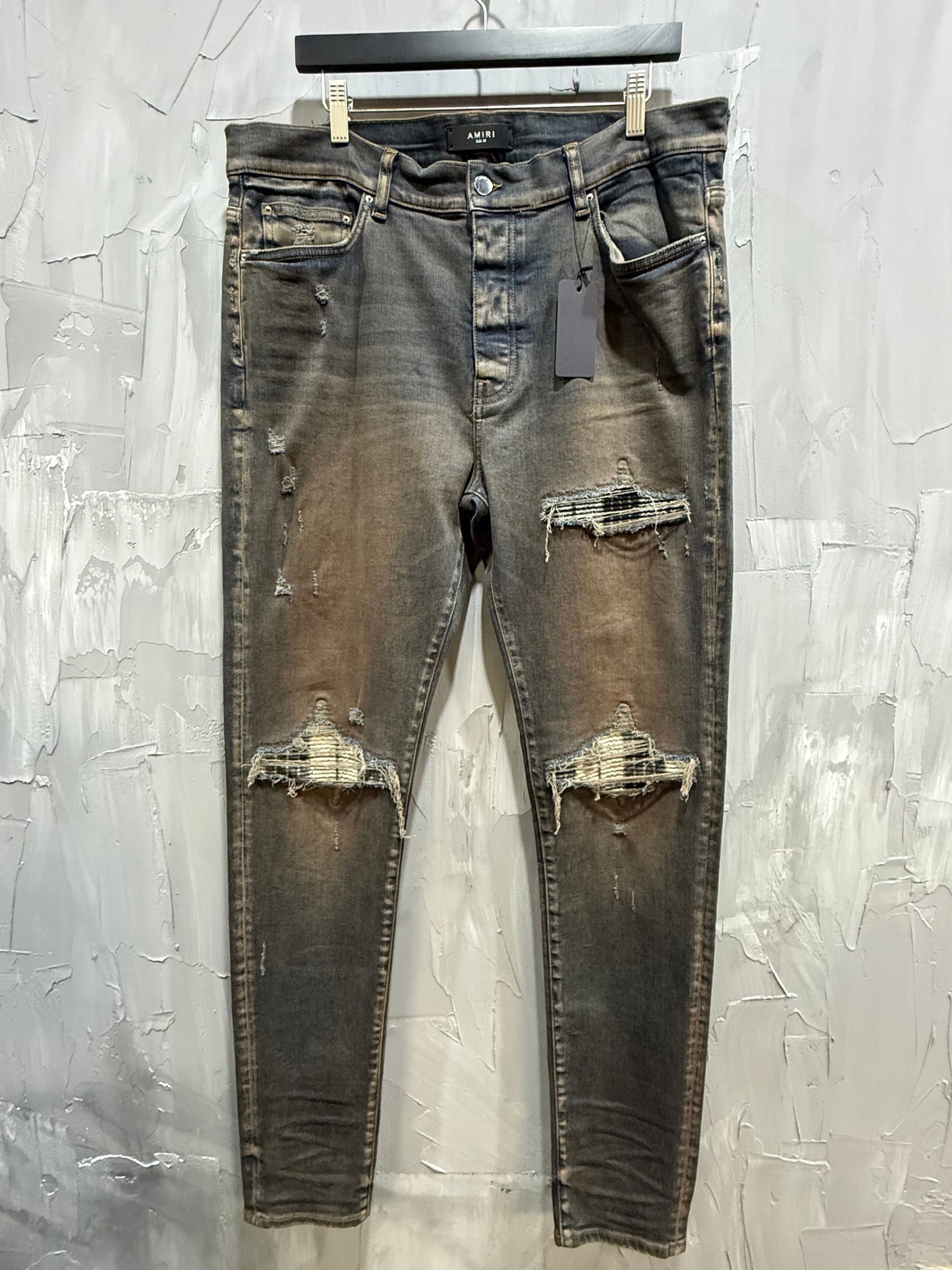 MX1 Plaid Patchwork Jean