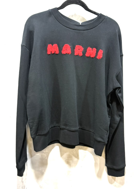 Marni unbrushed organic cotton sweatshirt black