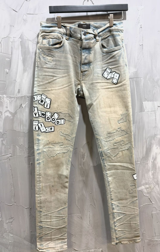 Amiri domino appliqué jeans