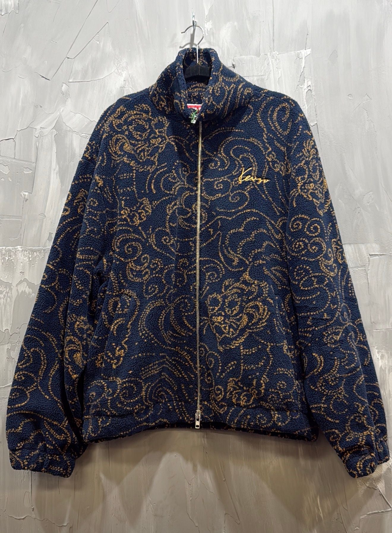 KENZO STAR TIGER FLEECE EMBROIDERED LOGO JACKET