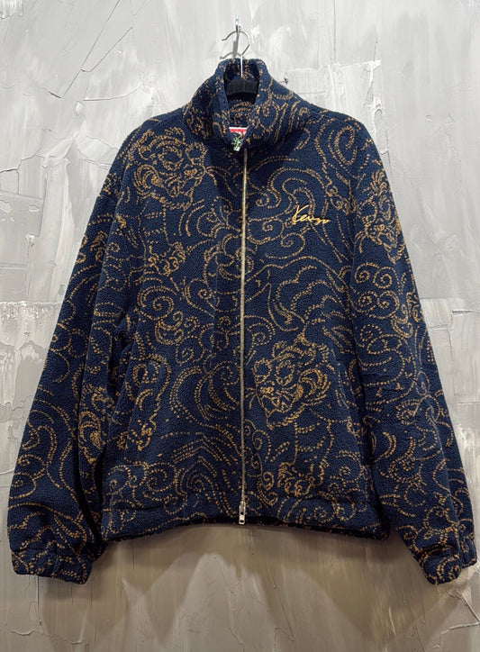 KENZO STAR TIGER FLEECE EMBROIDERED LOGO JACKET