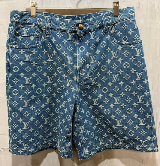 Monogram Denim Shorts